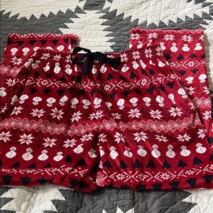 Red Holiday Snowman Pajama Pants